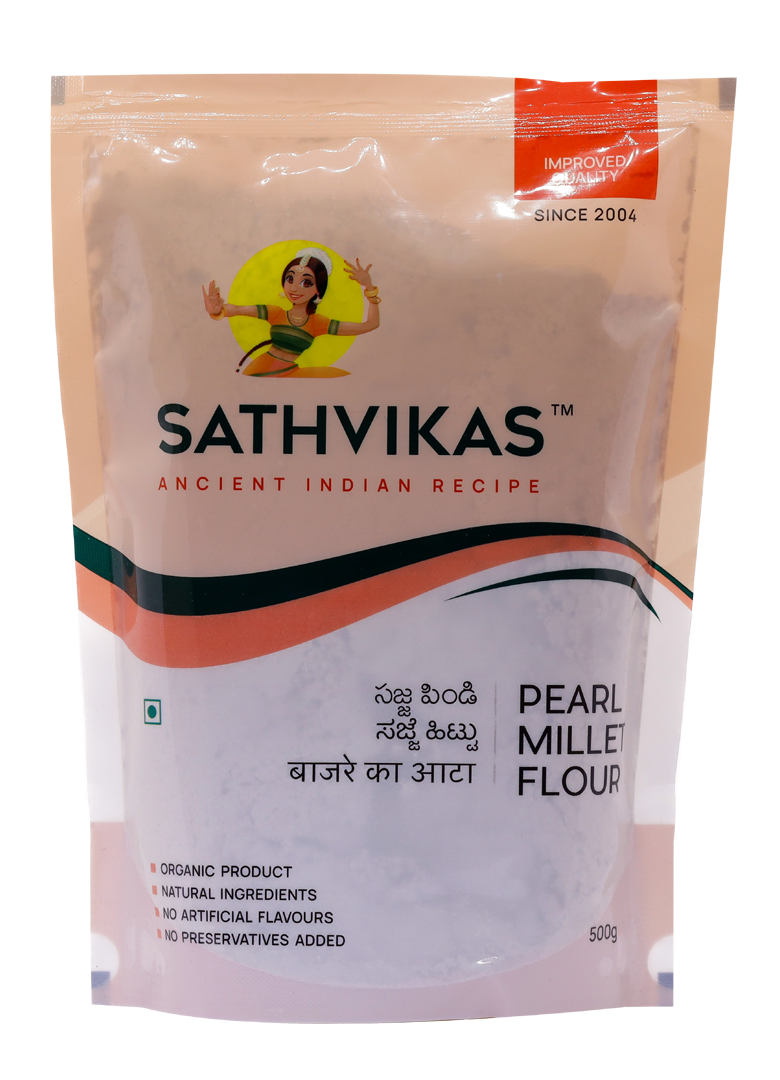 Sajjalu Flour / Pearl Millet Flour (500 grams) Pack Of 1.
